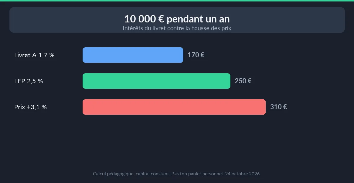 10 000 € sur le Livret A face à une inflation de 3,1 %