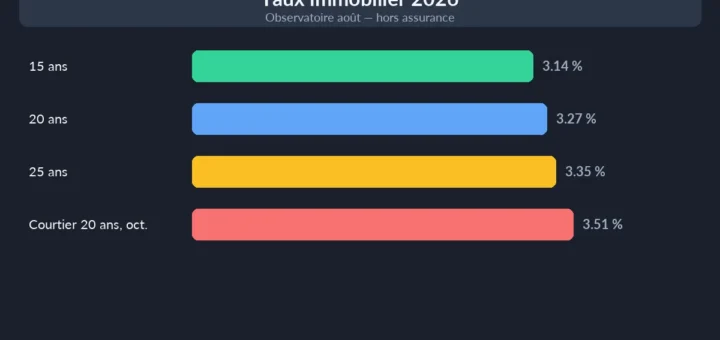 Taux immobilier 2026 — 15, 20 et 25 ans
